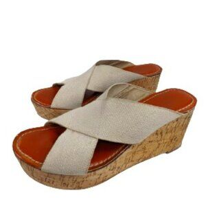 Taupe Solanz Cork Wedge 9.5